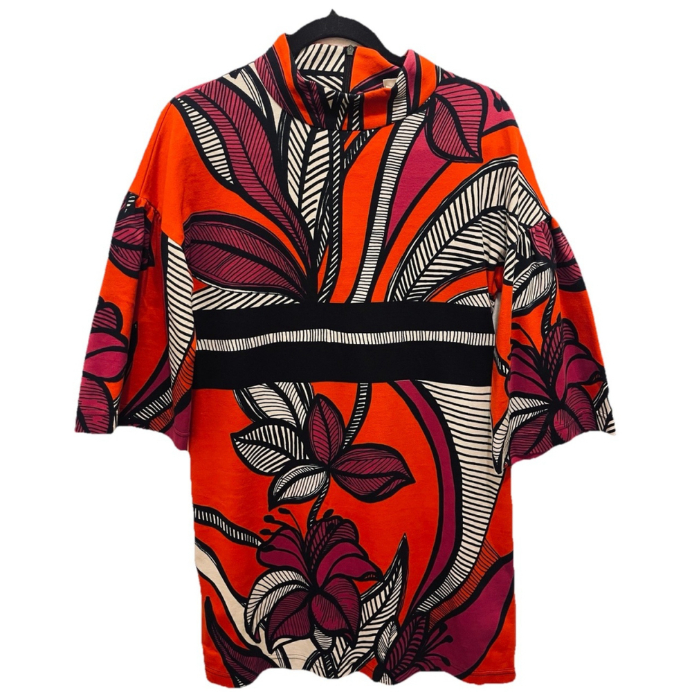 Uncle Frank Mock Neck Midi Dress S Womens Multicolor Graphic Floral Reg.$168